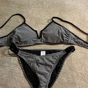 Black and white checkered bikini